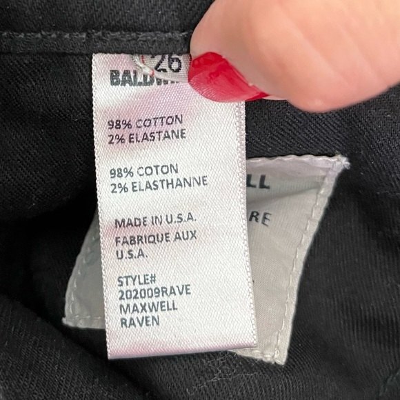 Baldwin Maxwell Crop Flare Jeans Women’s Size 26 Black Raw Hem Mid Rise - Picture 11 of 15